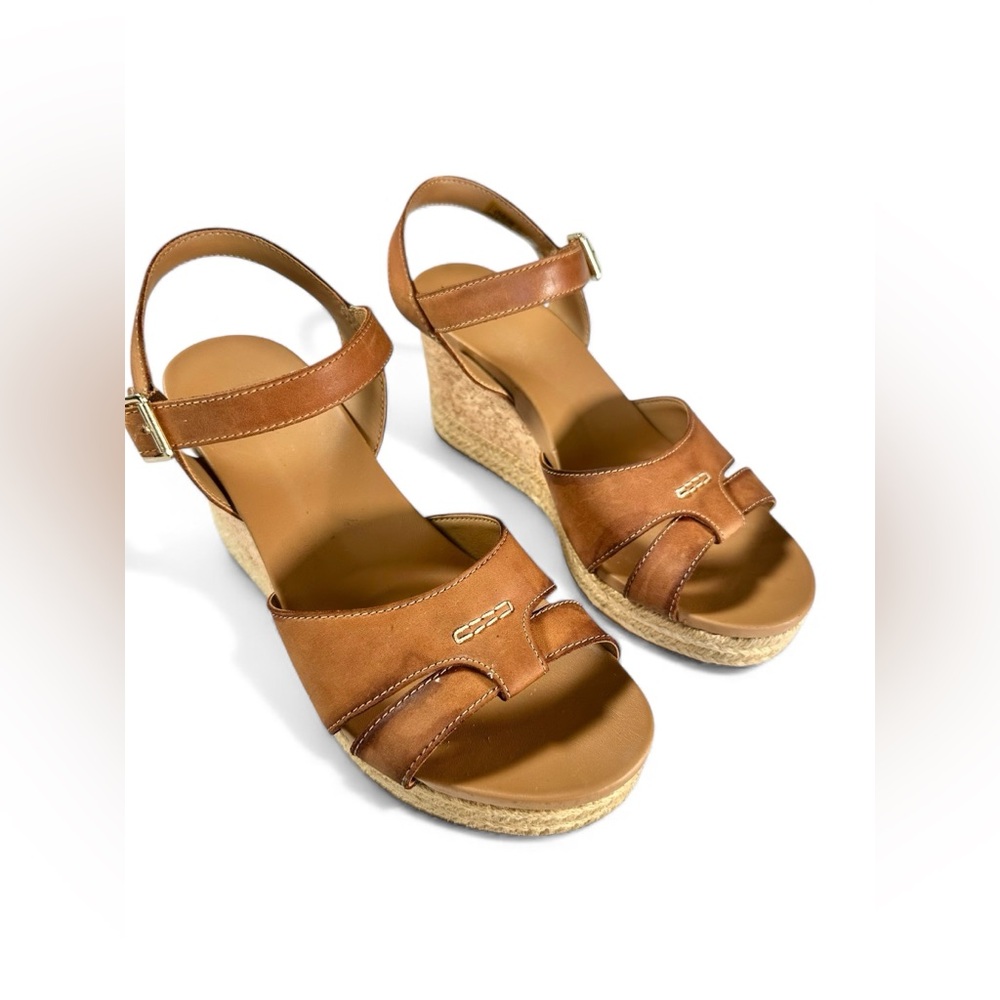 UGG Cloverdale Leather Espadrille Wedge Sandals